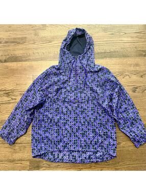 Nike Vintage Anorak Purple & Black Dots Windbreaker Jacket Size Large